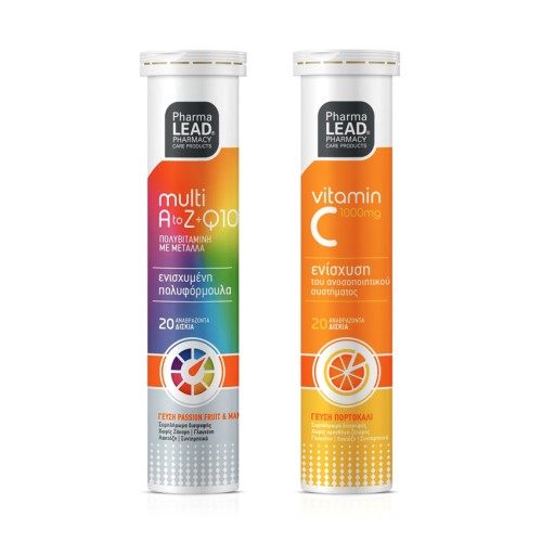 Pharmalead Multi+ A-Z & Q10 Πολυβιταμίνη 20 αναβράζοντα δισκία & Vitamin C 1000mg 20 αναβράζοντα δισκία (1+1 ΔΩΡΟ)