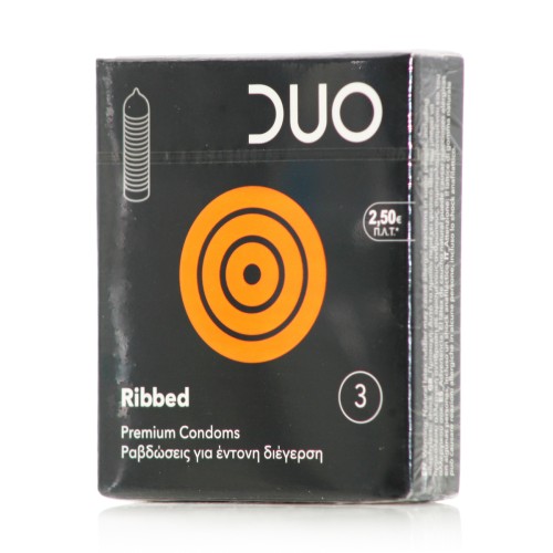 Duo Ribbed Προφυλακτικά με Ραβδώσεις 3τμχ (76398) Duo Ribbed Προφυλακτικά με Ραβδώσεις 3τμχ (76398)