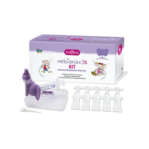 Buona Nebianax 3% Kit Φιαλίδια μιας Δόσης 20x5ml και Spray-Sol για Ψεκασμό Διαλυμάτων 1τμχ