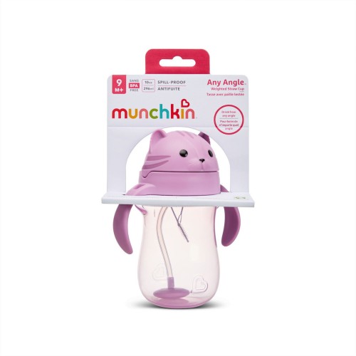 Munchkin Tip & Sip Straw Cup Κύπελλο με Καλαμάκι από 9m+ 296ml - Cat