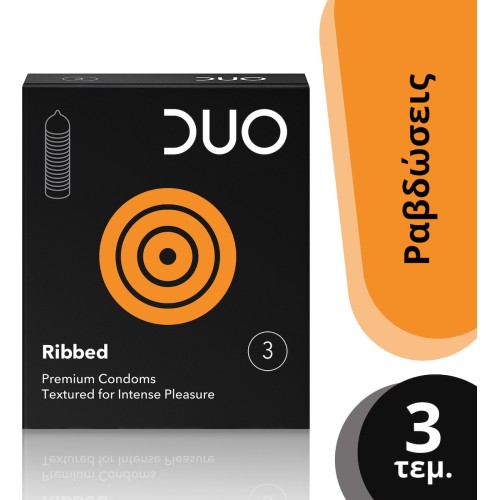 Duo Ribbed Προφυλακτικά με Ραβδώσεις 3τμχ (76398) Duo Ribbed Προφυλακτικά με Ραβδώσεις 3τμχ (76398)
