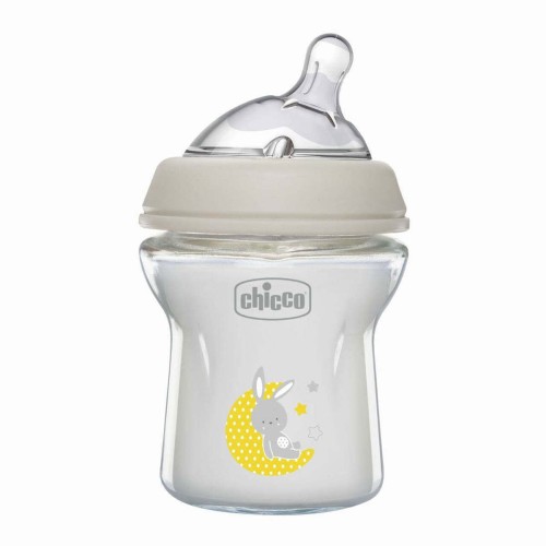 Chicco Γυάλινο Μπιμπερό Natural Feeling Κατά των Κολικών με Θηλή Σιλικόνης 150ml για 0+ μηνών 1τμχ Chicco Γυάλινο Μπιμπερό Natural Feeling Κατά των Κολικών με Θηλή Σιλικόνης 150ml για 0+ μηνών 1τμχ