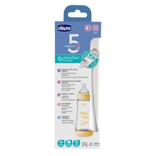 Chicco Πλαστικό Μπιμπερό Κατά των Κολικών με Θηλή Σιλικόνης 4m+ Yellow Hug Me 300ml Chicco Πλαστικό Μπιμπερό Κατά των Κολικών με Θηλή Σιλικόνης 4m+ Yellow Hug Me 300ml
