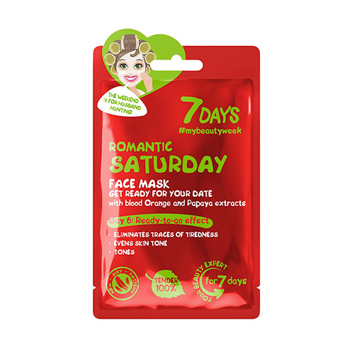 7DAYS Romantic Saturday Sheet Mask Μάσκα Προσώπου 28g 7DAYS Romantic Saturday Sheet Mask Μάσκα Προσώπου 28g