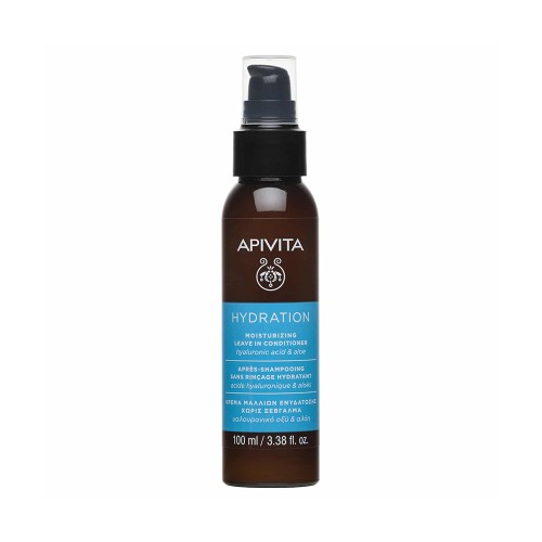 Apivita Hydration Moisturizing Leave In Conditioner Κρέμα Μαλλιών με Υαλουρονικό Οξύ & Αλόη 100ml