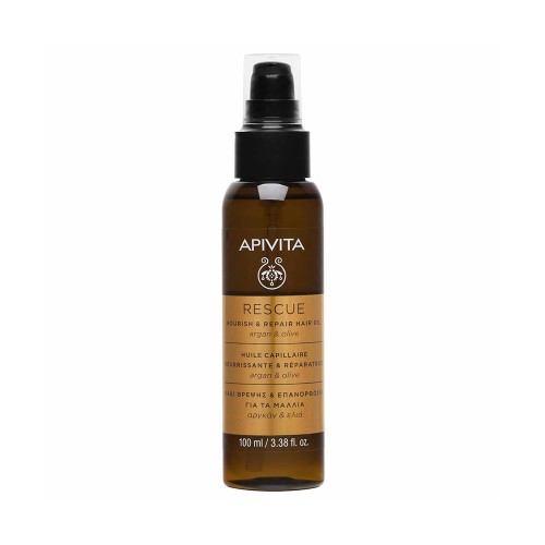 Apivita Rescue Nourish & Repair Hair Oil Λάδι Θρέψης και Επανόρθωσης για τα Μαλλιά με Άργκαν & Ελιά 100ml