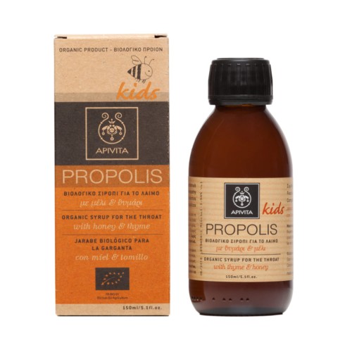 Apivita Propolis Kids Organic Syrup for the Throat with Honey & Thyme 150ml
