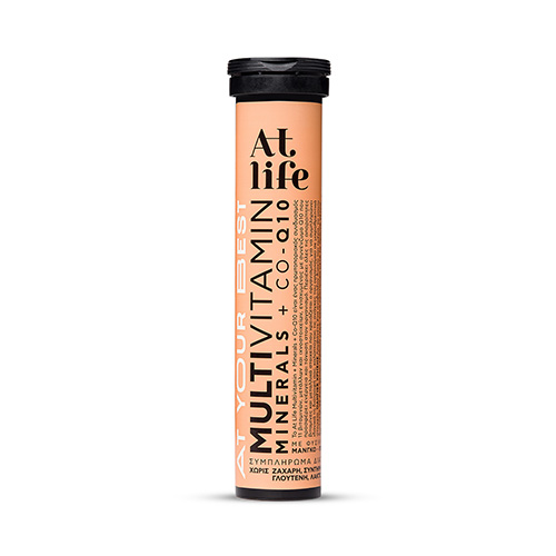 AtLife Multivitamin & Minerals & Q10-Συμπλήρωμα Διατροφής για Τόνωση και Ενέργεια 20 αναβράζοντα δισκία