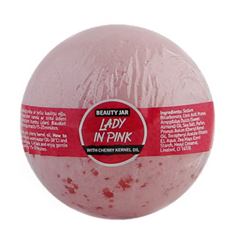 Beauty Jar Lady in Pink Bath Bomb με Έλαιο Κερασιού 150g