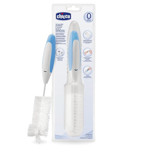 CHICCO 2 in 1 Cleaning Brush for Baby & Nipples
