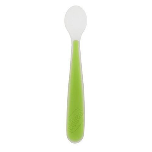 CHICCO Silicone Spoon (green) Soft 6m+