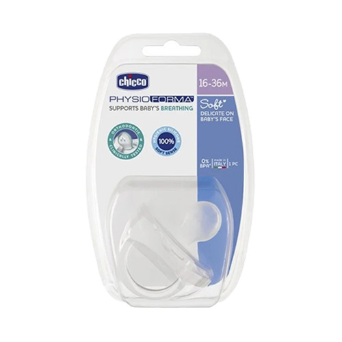 Chicco Physio Soft Πιπίλα Όλο Σιλικόνη 16-36m 1τμχ (01810-01)