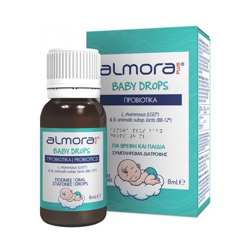 Elpen Almora Plus Baby Drops Προβιοτικό για την Ανακούφιση των Βρεφικών Κολικών & την Υγεία του Γαστρεντερικού 8ml