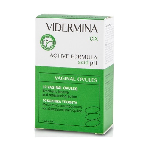 Epsilon Health Vidermina CLX Vaginal Ovules with Antimicrobial Activity 10x3g