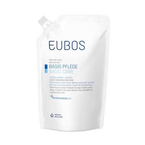 Eubos Blue Liquid Washing Emulsion Refill Ανταλλακτικό Υγρό Καθαρισμού Προσώπου & Σώματος (Χωρίς Άρωμα) 400ml