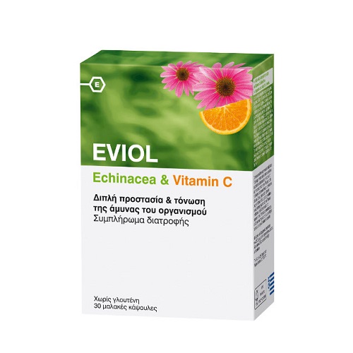 Eviol Echinacea & Vitamin C Συμπλήρωμα Διατροφής με Εχινάκεια & Βιταμίνη C, 30 caps