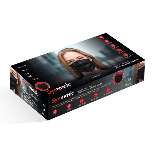 Syndesmos SynMask Χειρουργικές Μάσκες 3ply-Τύπου ΙΙ (EN 14683) Μαύρο 20τμχ Syndesmos SynMask Χειρουργικές Μάσκες 3ply-Τύπου ΙΙ (EN 14683) Μαύρο 20τμχ