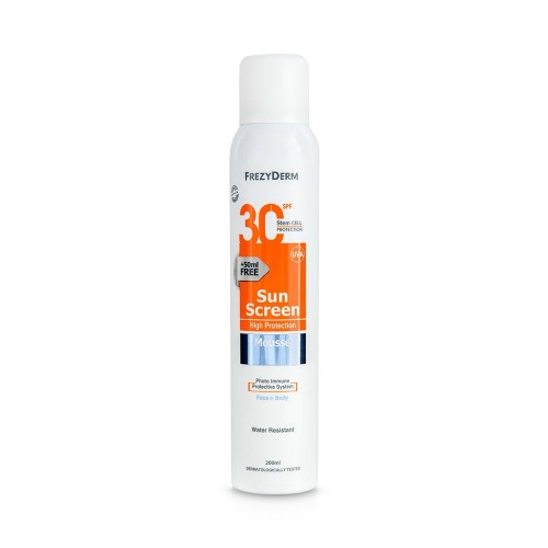 Frezyderm Sun Screen Mousse SPF30 Αντηλιακός Αφρός Προσώπου & Σώματος 200ml