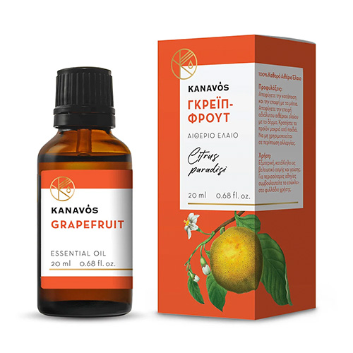 Kanavos Essential Oil Grape Fruit Αιθέριο Έλαιο Grape Fruit 20ml