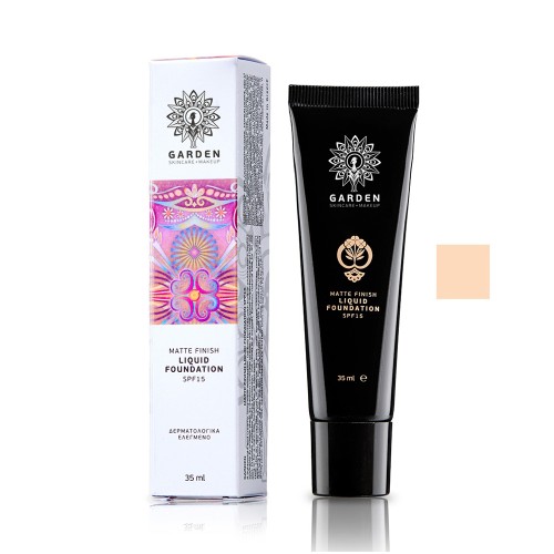 Garden Liquid Foundation SPF15 Λεπτόρευστο Foundation Μεγάλης Διάρκειας 35ml - No5 Porcelain
