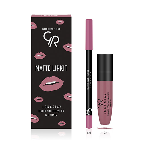 Golden Rose Matte LipKit Σετ Μακιγιάζ με Κραγιόν Blush Pink