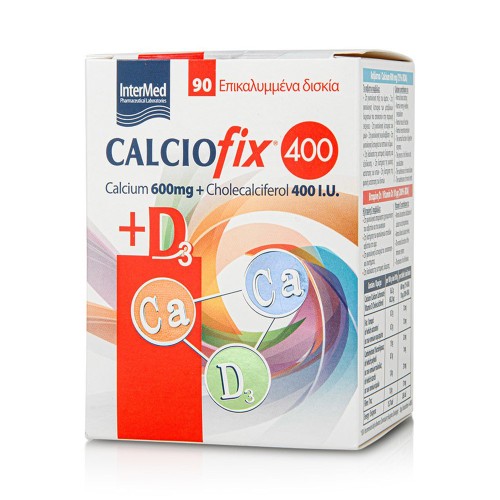 Intermed Calciofix 400 Calcium 600mg + D3 400IU, 90tabs