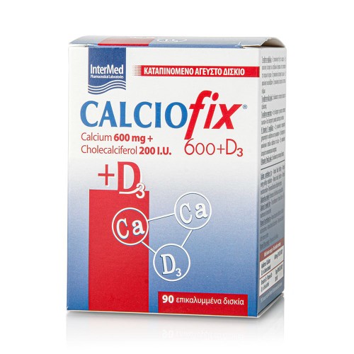 Intermed Calciofix Συμπλήρωμα Διατροφής Aσβεστίου 600mg & Βιταμίνης D3 200IU, 90tabs