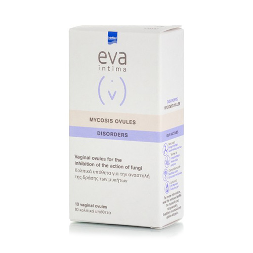 Intermed Eva Intima Mycosis Disorders Κολπικά Υπόθετα για την Ευαίσθητη Περιοχή 10τμχ