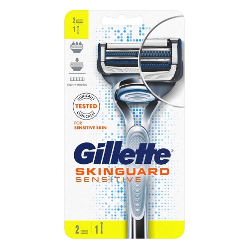 Gillette SkinGuard Sensitive Ξυριστική Μηχανή με 2 Ανταλλακτικά Gillette SkinGuard Sensitive Ξυριστική Μηχανή με 2 Ανταλλακτικά