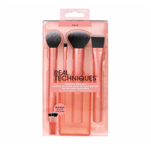 Real Techniques Flawless Base Set Ολοκληρωμένο Σετ με Πινέλα Contour, Detailer, Buffing & Square Foundation Brush