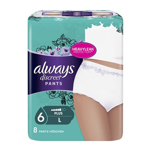 Always Discreet Pants No 6 Large Diapers - Incontinence Pants, 8pcs