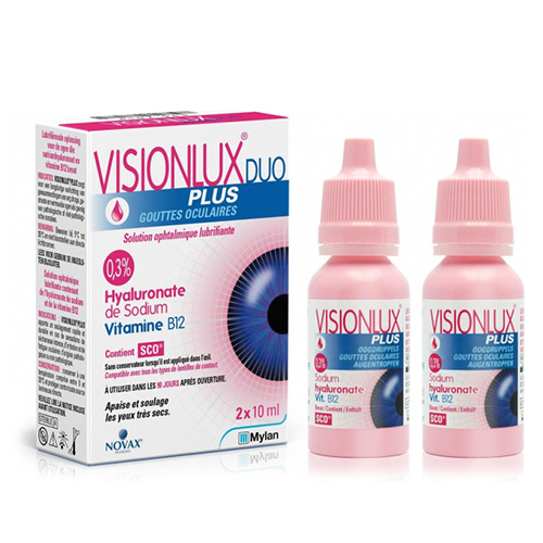 Kite Hellas Visionlux Duo Plus Οφθαλμικές Σταγόνες με Υαλουρονικό Οξύ 2x10ml