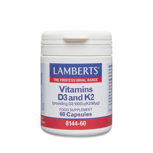 Lamberts Vitamin D3 1000iu & K2 90µg 60 κάψουλες Lamberts Vitamin D3 1000iu & K2 90µg 60 κάψουλες