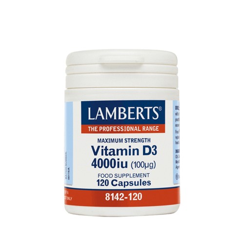 Lamberts Vitamin D3 4000iu (100μg) Υγεία Οστών, Δοντιών, Ανοσοποιητικού 120caps