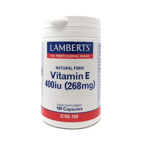Lamberts Vitamin E 400IU Natural Form Συμβάλλει στην Προστασία των Κυττάρων 180caps