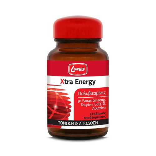 Lanes Xtra Energy Πολυβιταμίνες για Ενέργεια Τόνωση και Πνευματική Διαύγεια 30 tabs