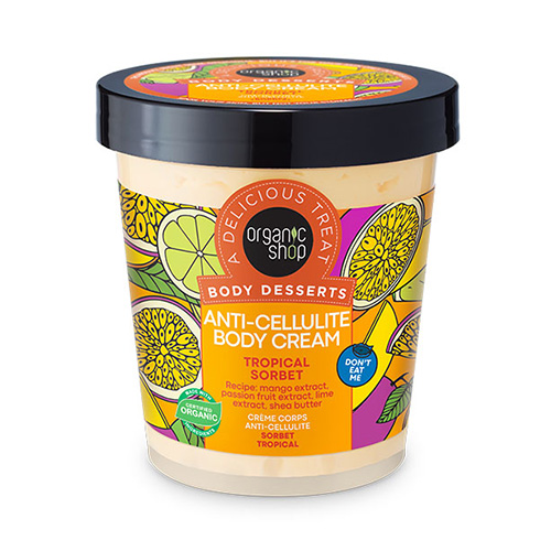 Organic Shop Body Desserts Tropical Sorbet Κρέμα Σώματος Κατά της Κυτταρίτιδας 450ml