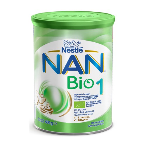 Nestle Νan Βio 1 Βιολογικό Γάλα Πρώτης Βρεφικής Ηλικίας σε Σκόνη από τη Γέννηση 400g Nestle Νan Βio 1 Βιολογικό Γάλα Πρώτης Βρεφικής Ηλικίας σε Σκόνη από τη Γέννηση 400g