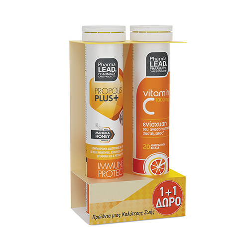 Pharmalead Propolis Plus+ Immune Protect & Vitamin C 1000mg 2 x 20 αναβράζοντα δισκία