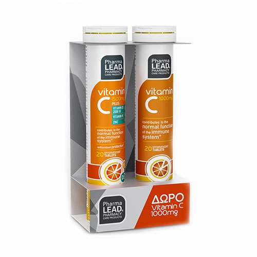 Pharmalead Vitamin C Plus Πορτοκάλι 1500mg 20 αναβράζοντα δισκία & Vitamin C 1000mg 20 αναβράζοντα δισκία (1+1 ΔΩΡΟ)
