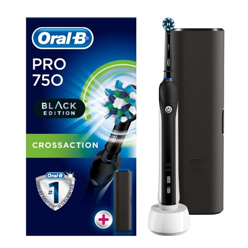 Oral-B Pro 750 All Black Edition with Travel Case