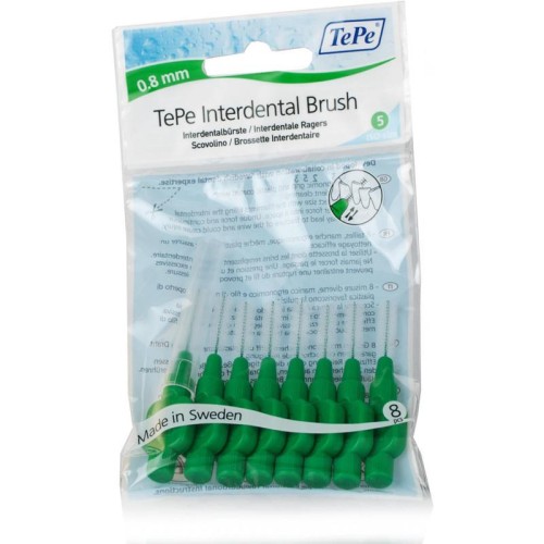 TePe Intermediate Green Brushes 0.8mm (8 Pcs)