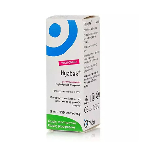 Thea Hyabak 0.15% Οφθαλμικές Σταγόνες με Υαλουρονικό Οξύ για Ξηροφθαλμία 5ml