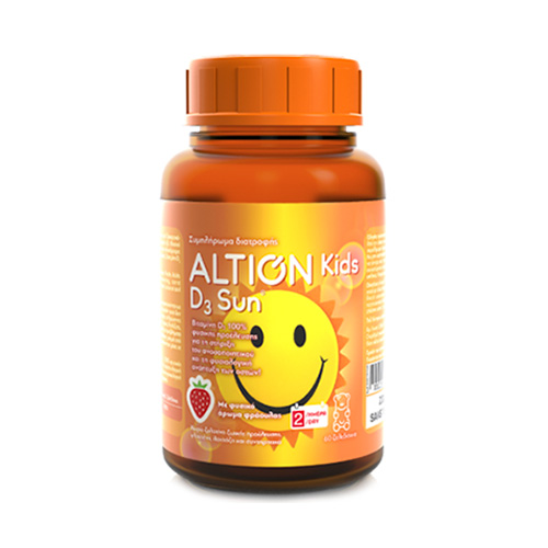 Altion Kids D3 Sun για Παιδιά με γεύση Φράουλα 60 ζελεδάκια