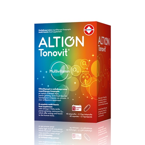 Vian Altion Tonovit Συμπλήρωμα Διατροφής με Ωμέγα 3, Q10 και Ginseng, 40caps