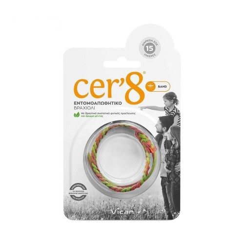 Vican Cer'8 Band Insect Repellent Bracelet Orange-Green 1pc