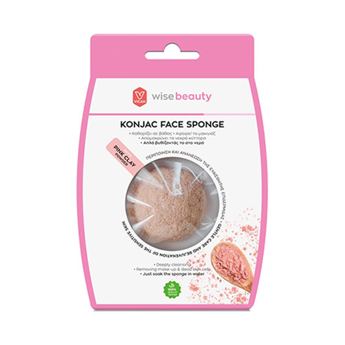 Vican Face Sponge Pink Clay Powder Σφουγγάρι Καθαρισμού Προσώπου για Ευαίσθητες Επιδερμίδες 1τμχ
