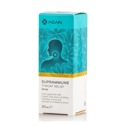 Agan Suprammune Throat Relief Σπρέι για Αντιμετώπιση του Πονόλαιμου & της Βραχνάδας 20ml