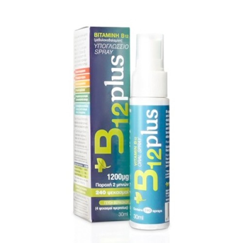 Bioplus Υπογλώσσιο Spray Βιταµίνης B12 Γεύση Βερίκοκο 30ml, 240 ψεκασμοί