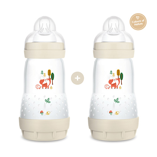 Mam Easy Start Anti-Colic Πλαστικό Μπιμπερό κατα των Κολικών Αλεπού 2m+ 2x260ml (355S) - Κρεμ Mam Easy Start Anti-Colic Πλαστικό Μπιμπερό κατα των Κολικών Αλεπού 2m+ 2x260ml (355S) - Κρεμ